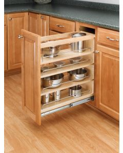 8" 3-Tier Pull Out Base w/ Tri Slides, Wood