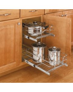 15" Double Pull-Out Wire Basket (22" Depth)