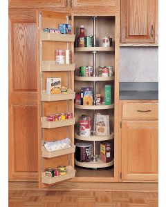 16" Five Shelf Full Circle Pantry Sets and Hardware (Almond)