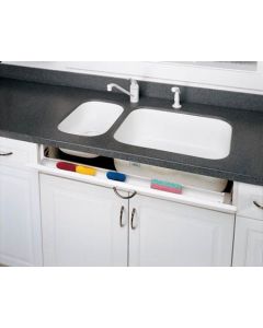36" Tip Out Tray w/ End Caps & 1 Pair Euro Hinges (White)
