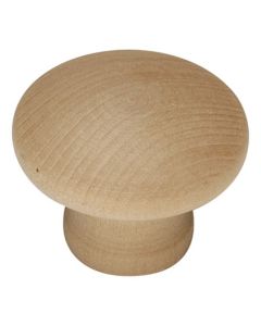 Natural Woodcraft Knob (Unfinished Wood) - 1-1/4"