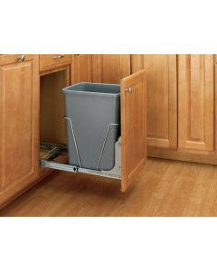 Pull-Out Waste Container (Metallic Silver)