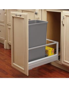 Bottom Mount Pull-Out Waste Container w/ Soft Close Slides (18" Depth)