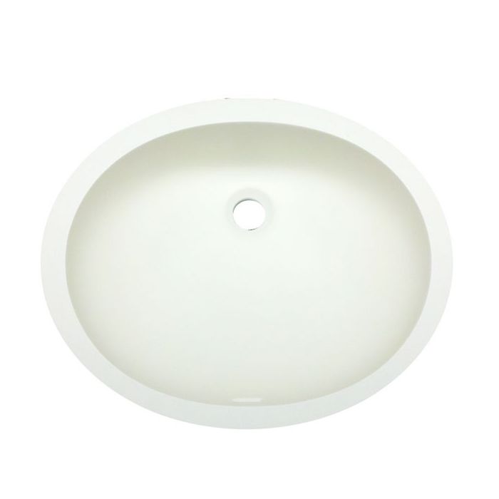 Oval Vanity Bowl Sink with Integral Overflow (Polar White)