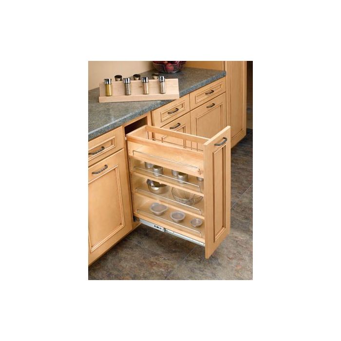 5" 3-Tier Pull Out Base w/ Tri Slides, Wood