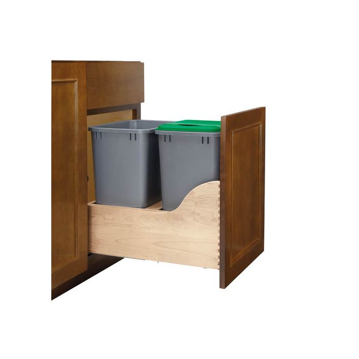 Double Bottom Mount Waste Container (50 Qt) /w SERVO-DRIVE