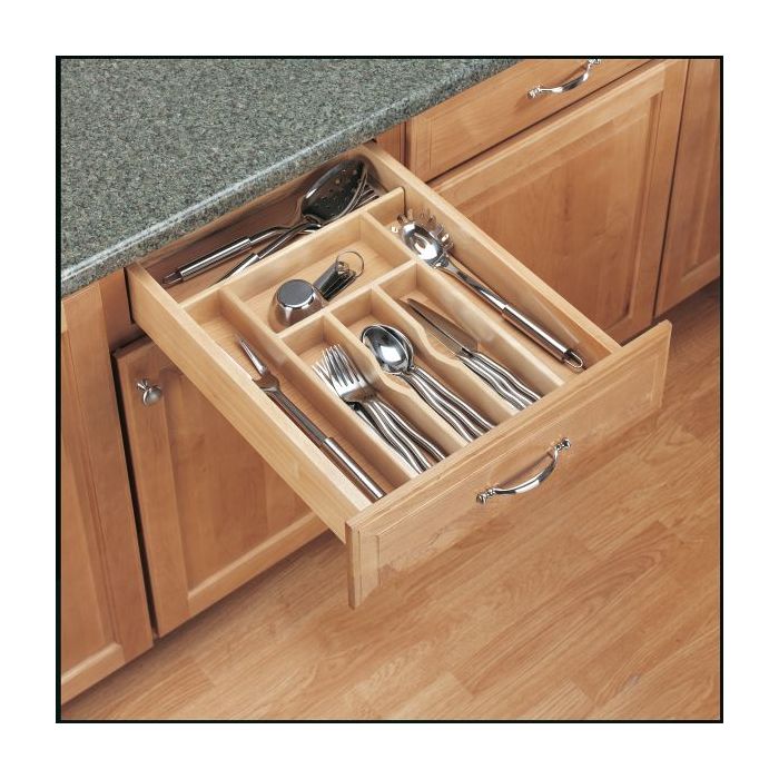 14 5/8" Trimmable Wood Cutlery Tray (Slim)