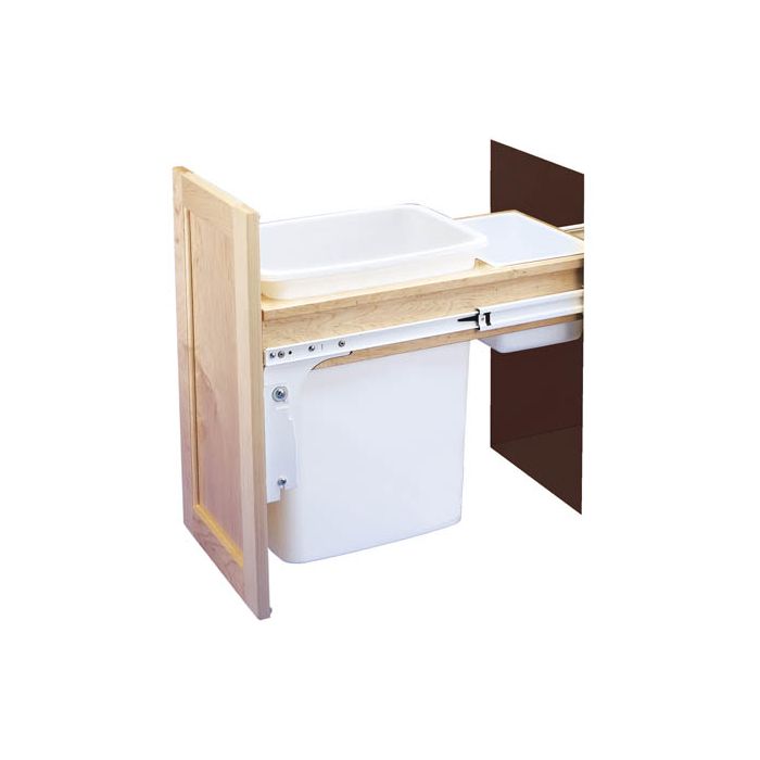 35 Qt. Top Mount Wood Pull-Out Waste Container