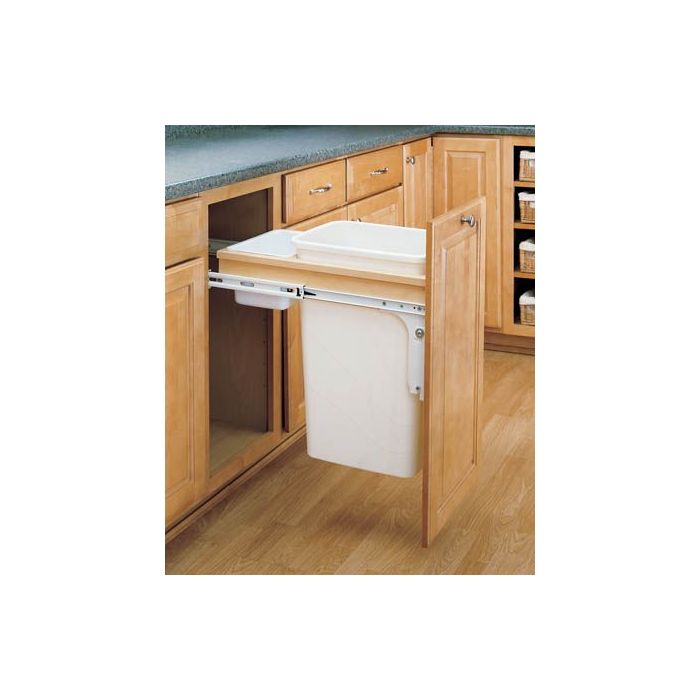 Top Mount Wood Pull-Out Waste Container