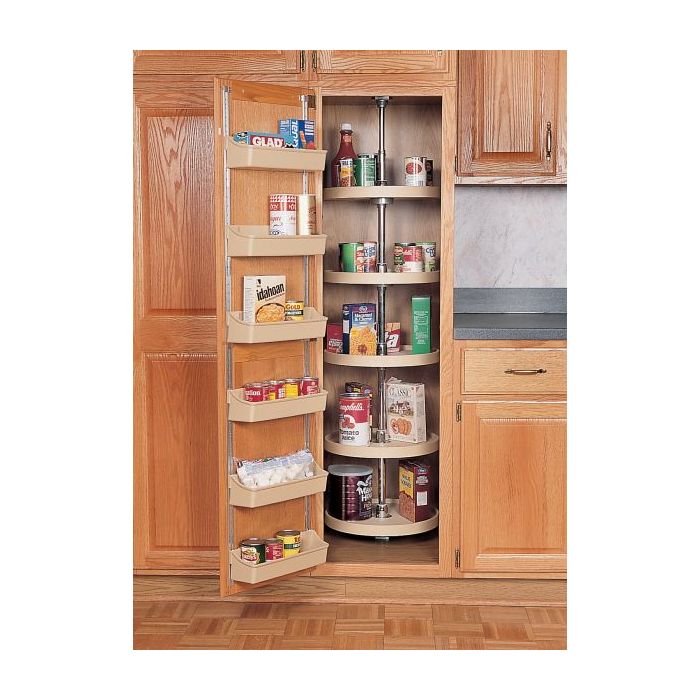 18" Full Circle Pantry Lazy Susan (Almond) - Five shelves w/ hardware