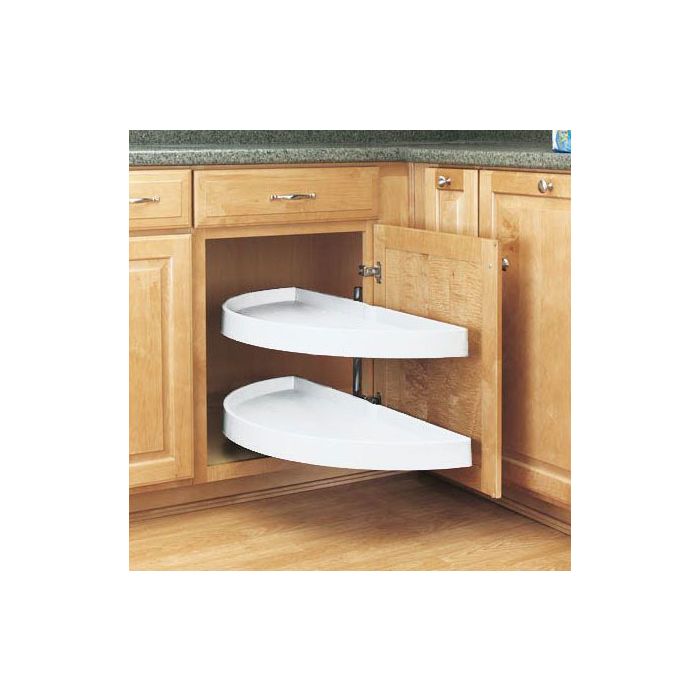 19 1/4" Pivot and Bottom Slide Half Moon Pull Out (White)