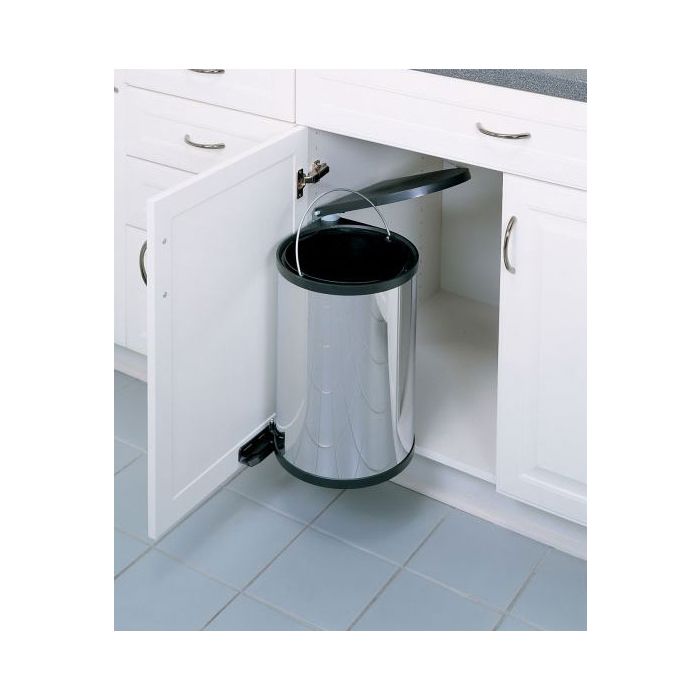 15 Liter Round Pivot-Out Waste Container (Stainless Steel)