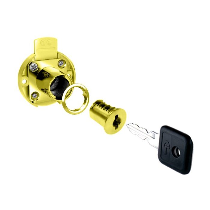 Brass Drawer Lock (w/ 2 Keys) - 30mm