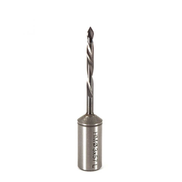 3mm Solid Carbide V-Point Dowel Drill (57mm OAL/LH Rotation)