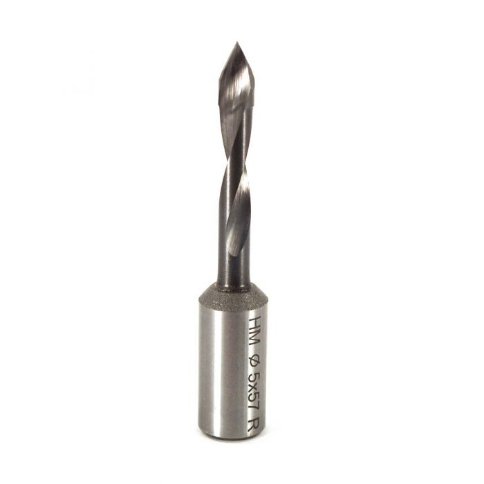 5mm Solid Carbide V-Point Dowel Drill (57mm OAL)