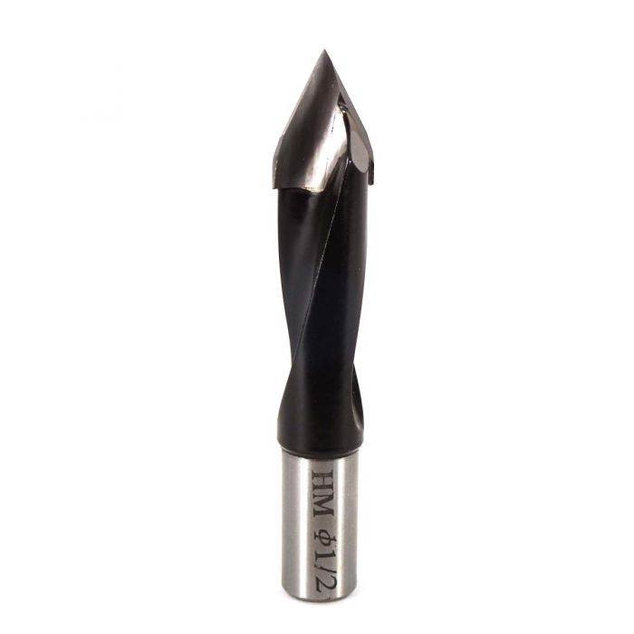 1/2" Solid Carbide V-Point Dowel Drill (70mm OAL)