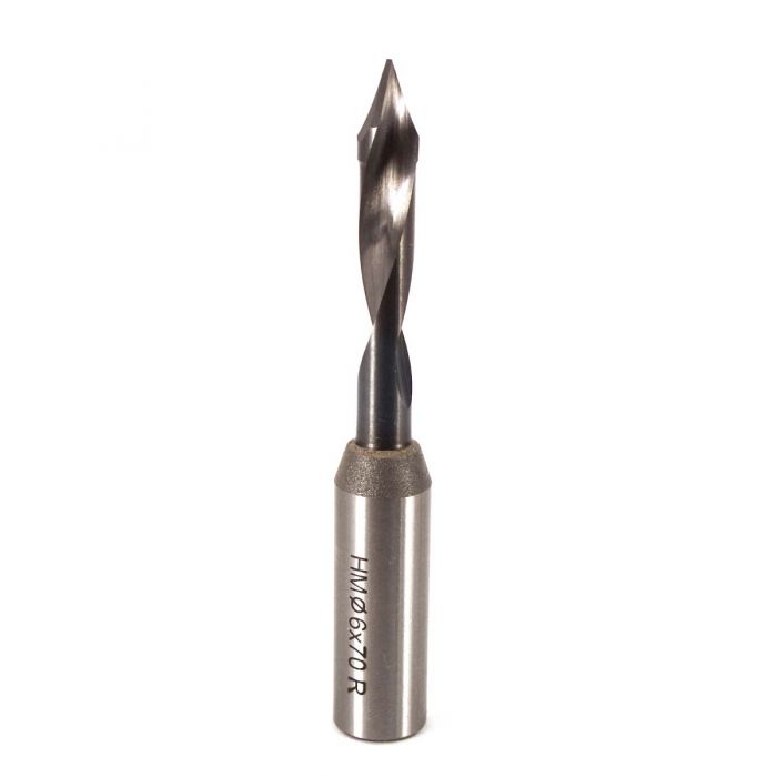 6mm Solid Carbide V-Point Dowel Drill (70mm OAL)
