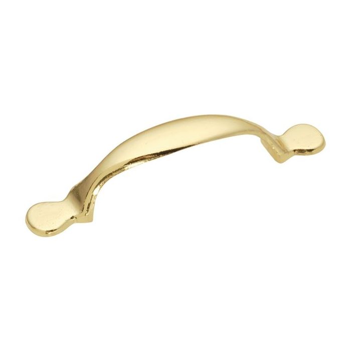 Conquest Spooned Pull (Polished Brass) - 3"