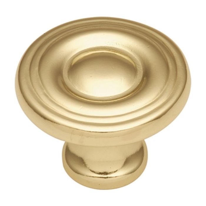 Conquest Spooled Knob (Polished Brass) - 1-3/16"