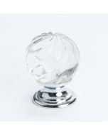Europa Knob (Crystal Swirl W/Chrome Post) - 30mm