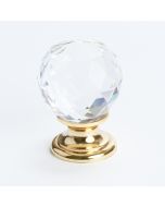 Europa Knob (Crystal Faceted W/Gold Post) - 30mm
