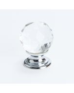 Europa Knob (Crystal Faceted W/Chrome Post) - 30mm