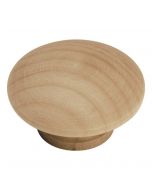 Natural Woodcraft Knob (Unfinished Wood) - 1-1/2"