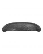 Refined Rustic Cup Pull (Black Iron) - 3"