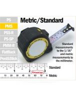 Pad Metric/Standard Tape Measure - 25ft